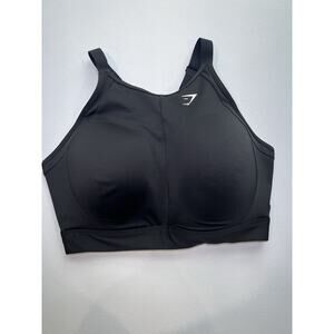 Gymshark High Neck‎ High Support Sports Bra Black Size CR